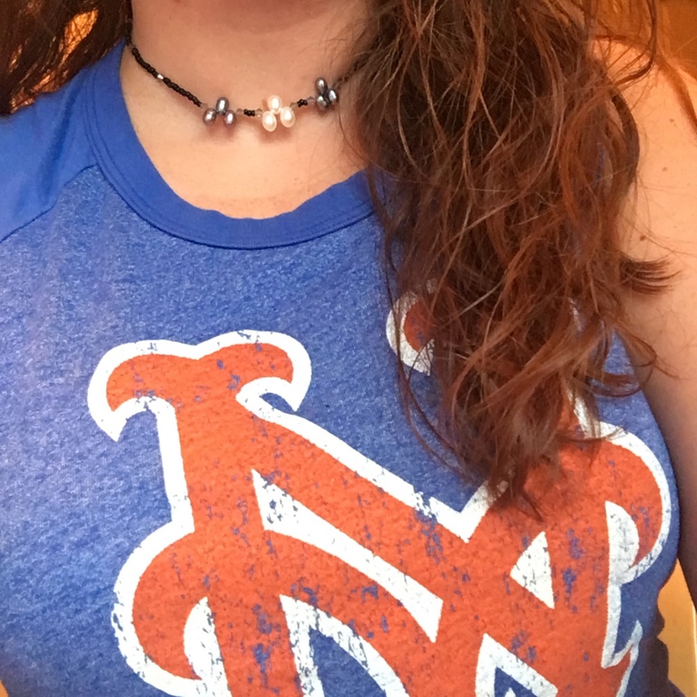 Glass Bead & Pearl Choker - Picture 2 of 5